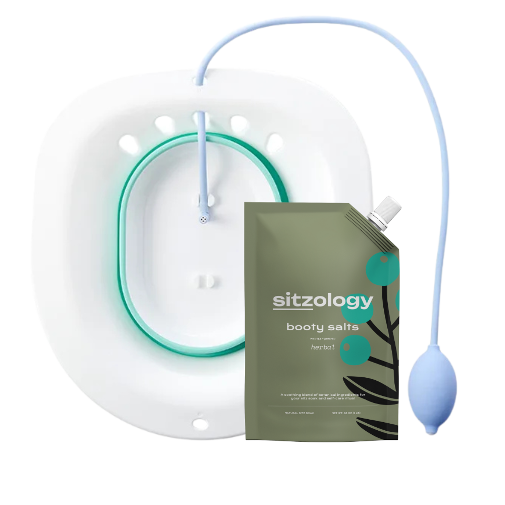 Sitz Basin Sitz Bath Kit | Toilet Sitz Basin + Herbal Sitz Bath Salts